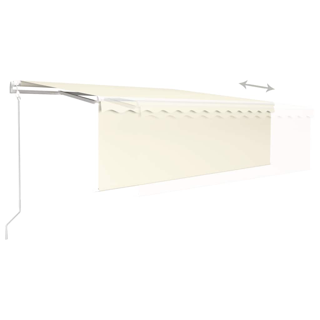 Markise Automatisch mit Rollo LED Windsensor 4x3 m Creme