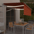 Markise Automatisch mit Rollo LED Windsensor 4x3 m Orange Braun