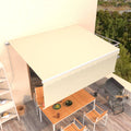 Markise Manuell Einziehbar mit Rollo 4,5x3 m Creme