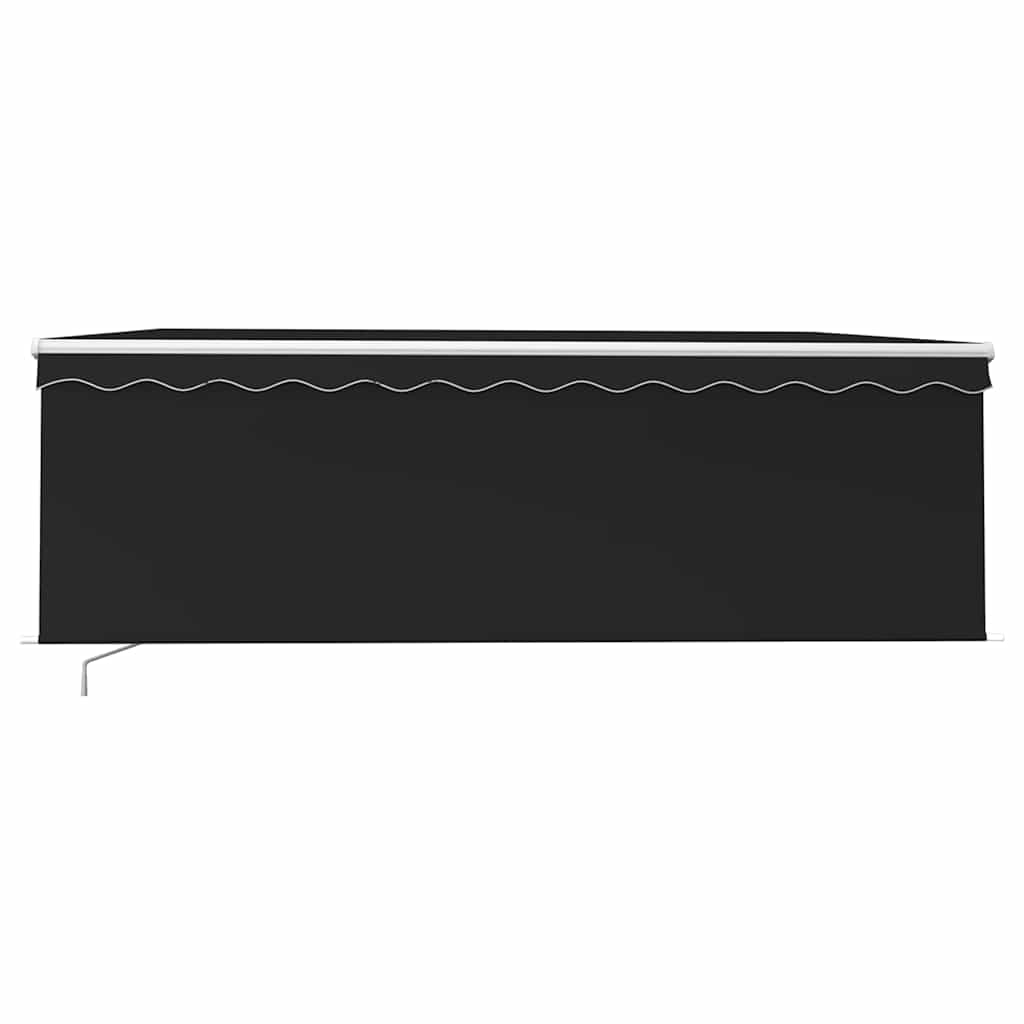 Markise Manuell Einziehbar mit Rollo 4,5x3 m Anthrazit
