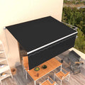 Markise Manuell Einziehbar mit Rollo 4,5x3 m Anthrazit