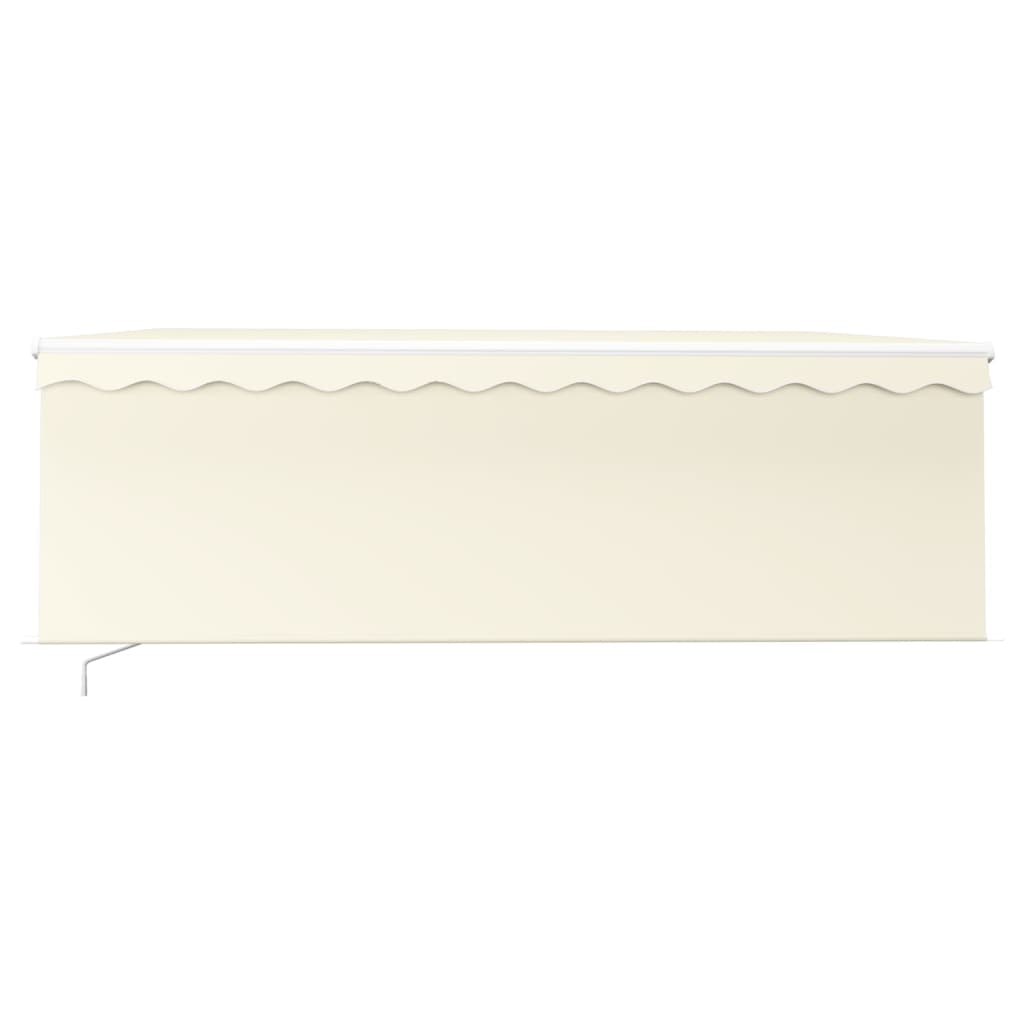 Markise Manuell Einziehbar mit Rollo & LED 4,5x3 m Creme