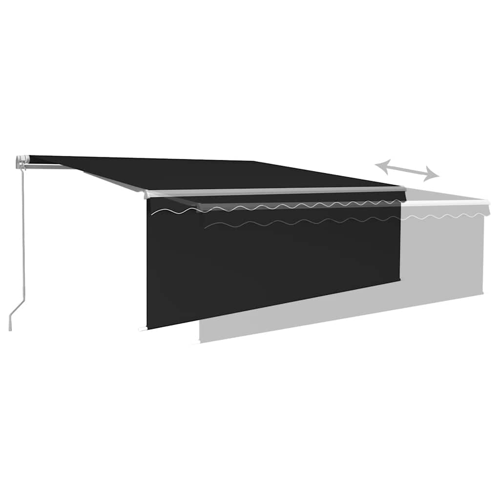 Markise Manuell Einziehbar mit Rollo & LED 4,5x3 m Anthrazit