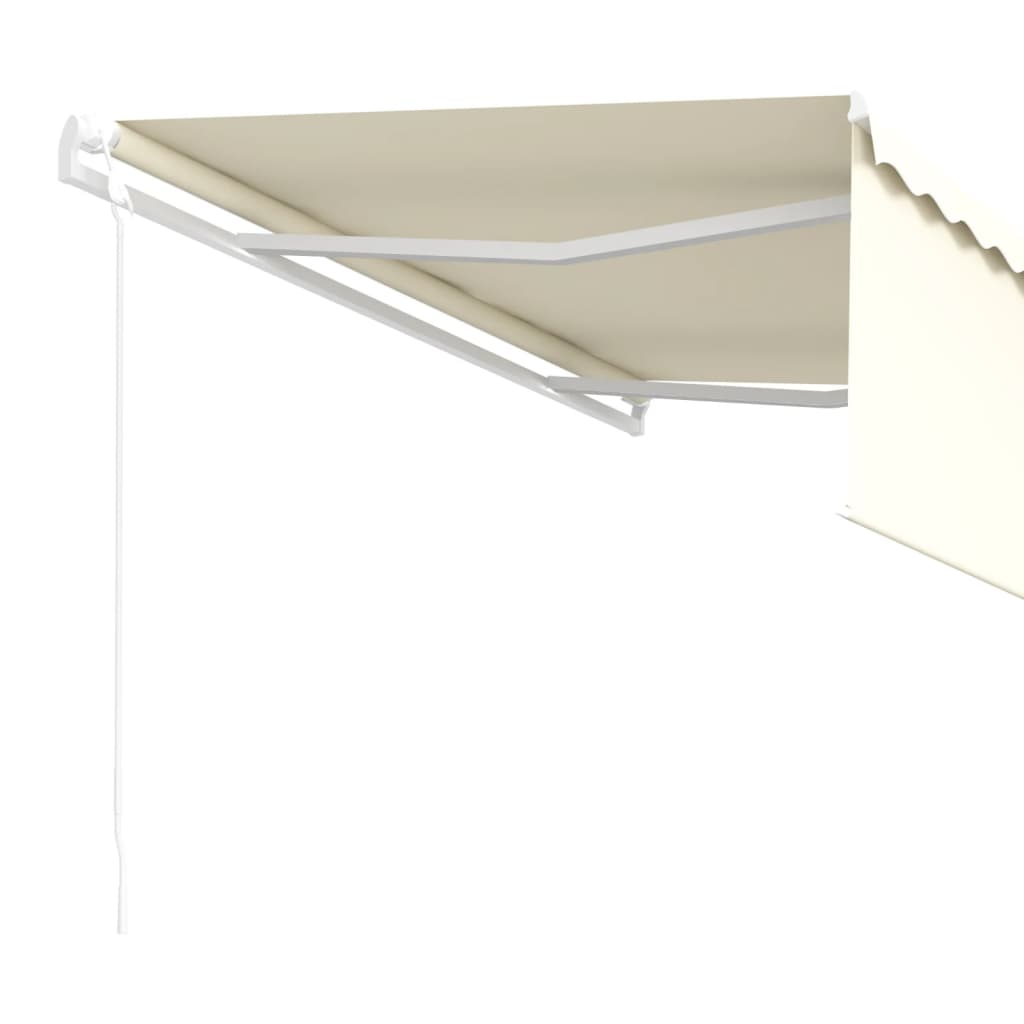 Markise Automatisch Einziehbar mit Volant 4,5x3 m Creme
