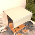 Markise Automatisch Einziehbar mit Volant 4,5x3 m Creme