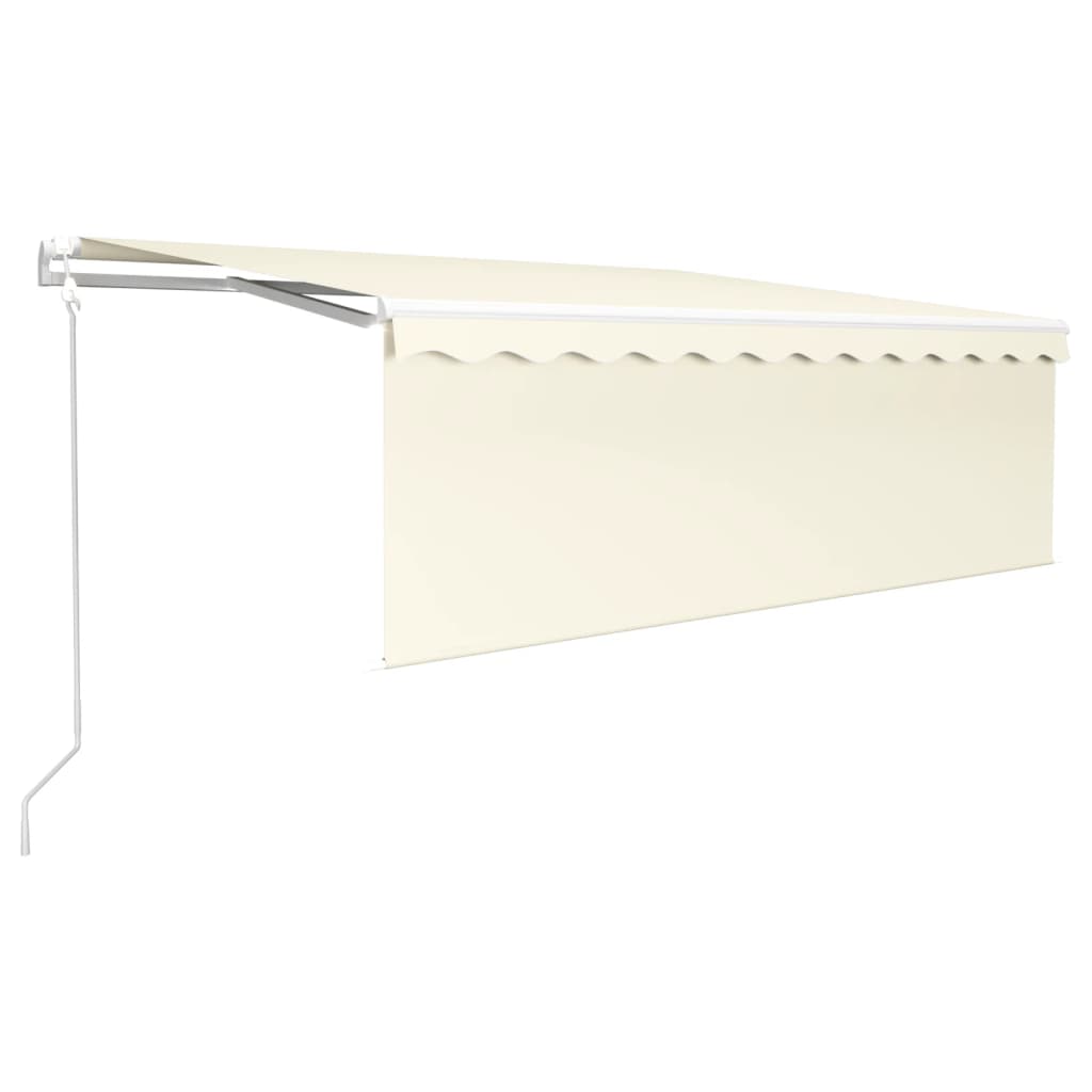 Markise Automatisch mit Rollo LED Windsensor 4,5x3 m Creme