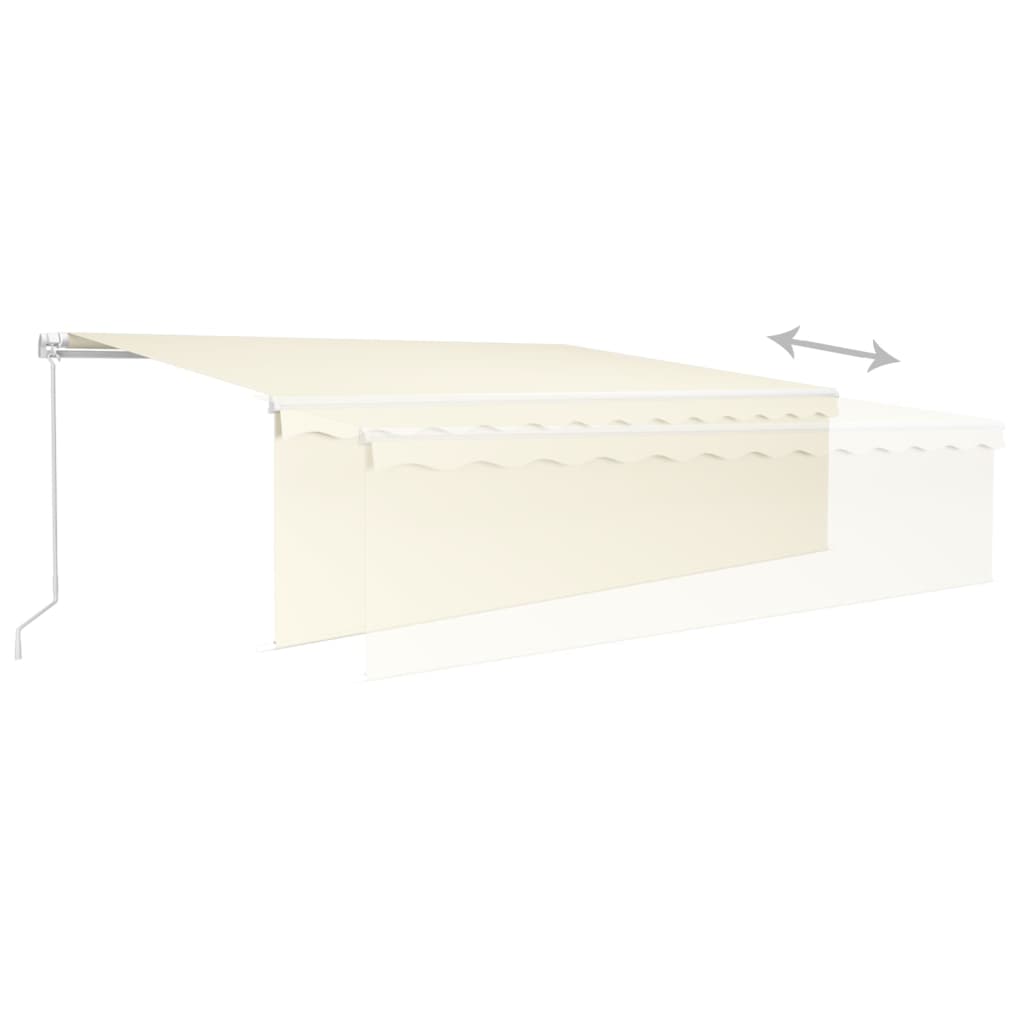 Markise Manuell Einziehbar mit Rollo 5x3 m Creme