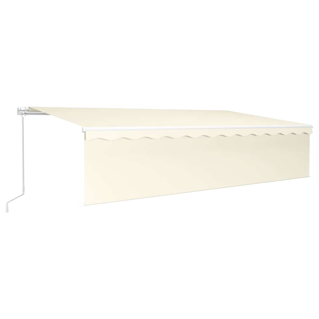 Markise Manuell Einziehbar mit Rollo 6x3 m Creme