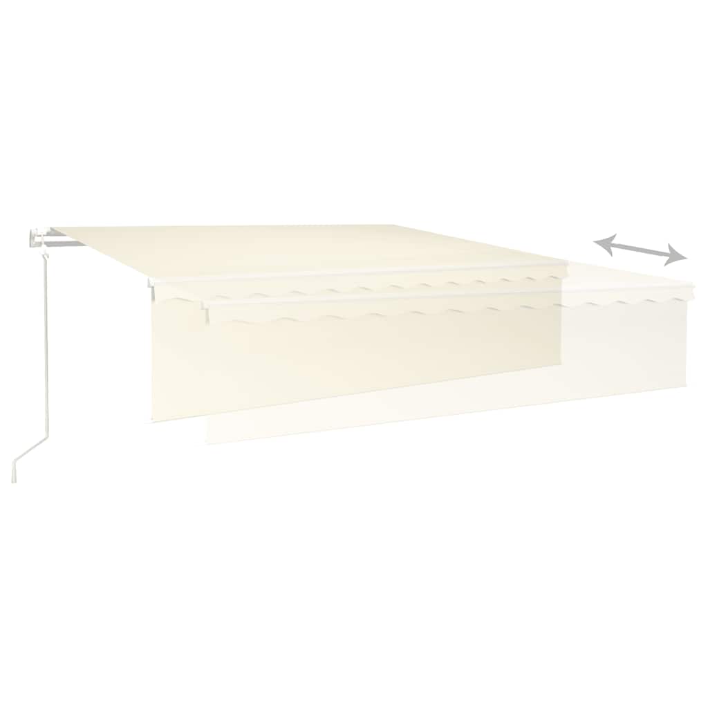 Markise Automatisch Einziehbar mit Volant 6x3 m Creme