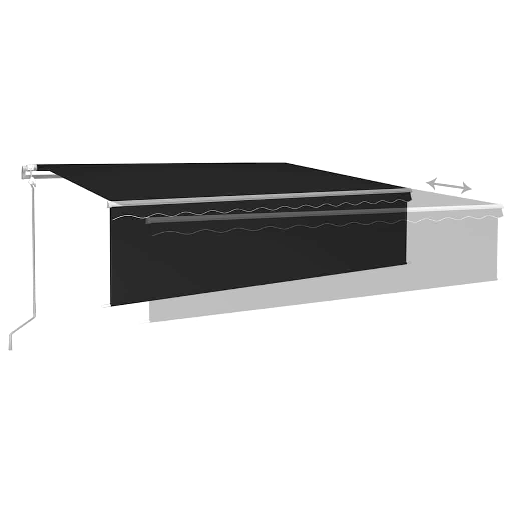 Markise Automatisch Einziehbar mit Volant 6x3 m Anthrazit
