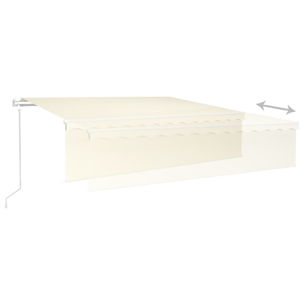 Markise Automatisch mit Rollo LED Windsensor 6x3 m Creme