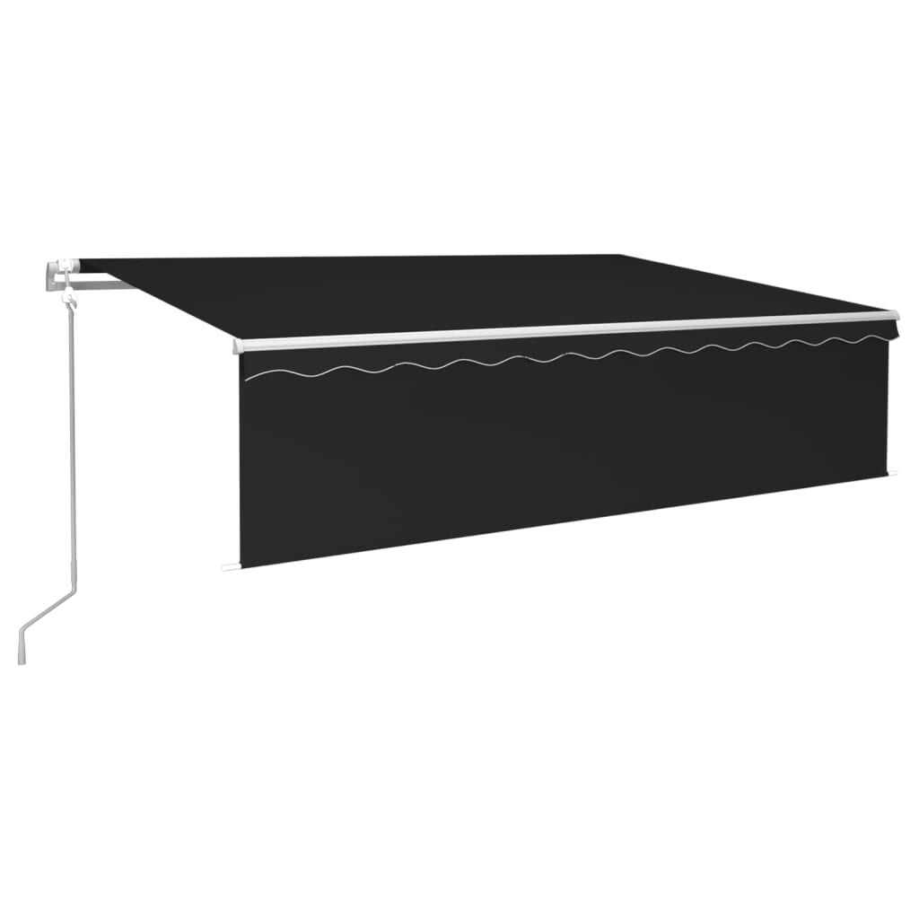 Markise Automatisch mit Rollo LED Windsensor 6x3m Anthrazit