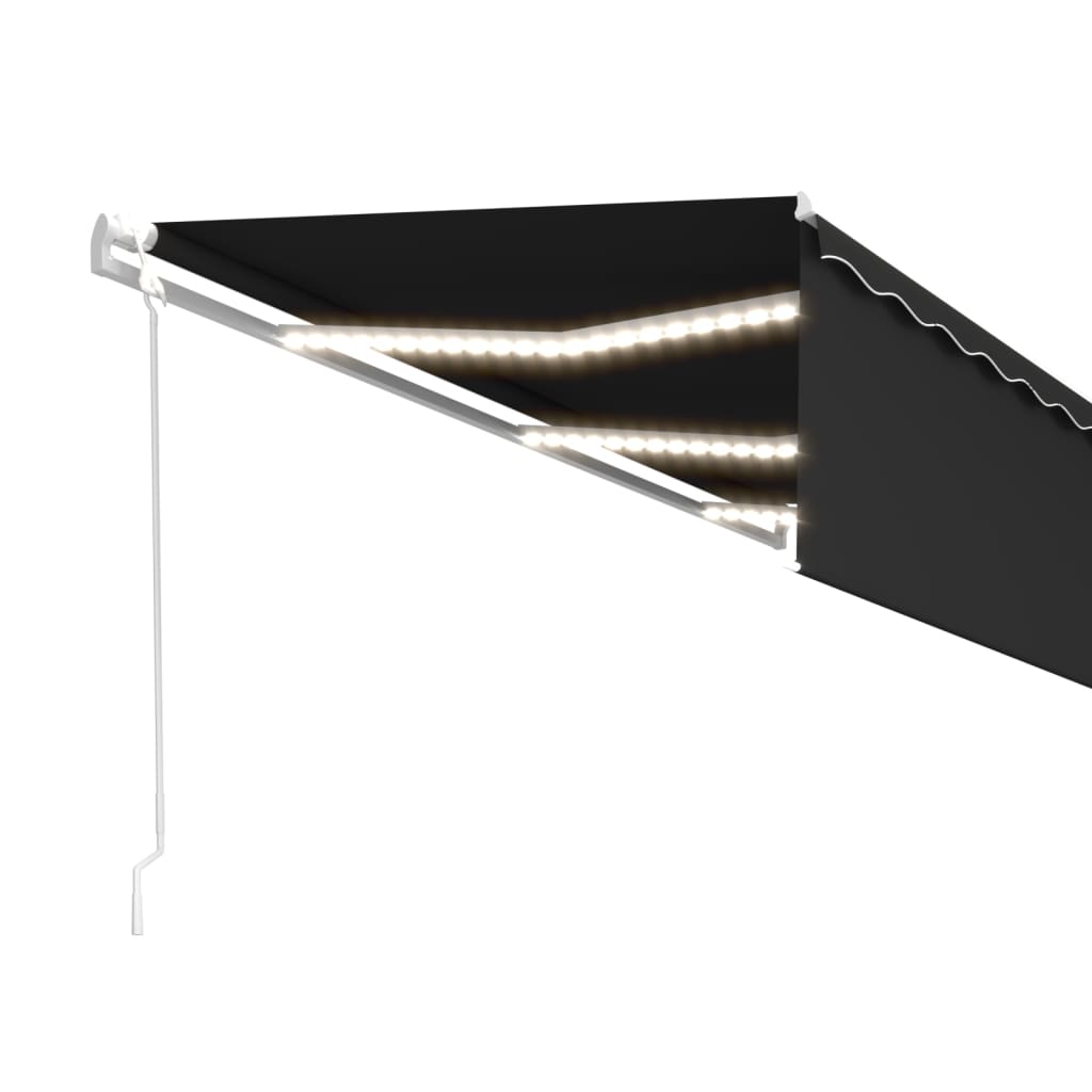 Markise Automatisch mit Rollo LED Windsensor 6x3m Anthrazit