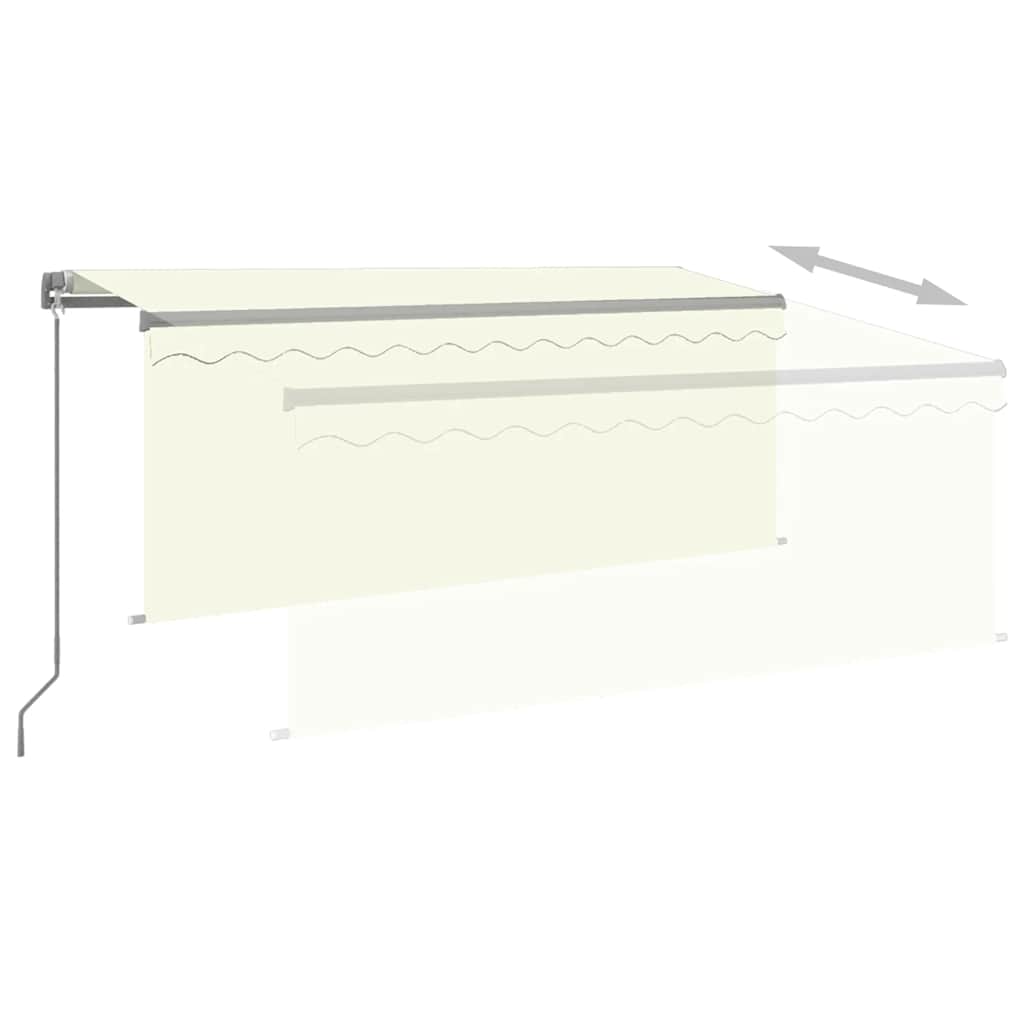 Markise Manuell Einziehbar mit Rollo & LED 3x2,5 m Creme