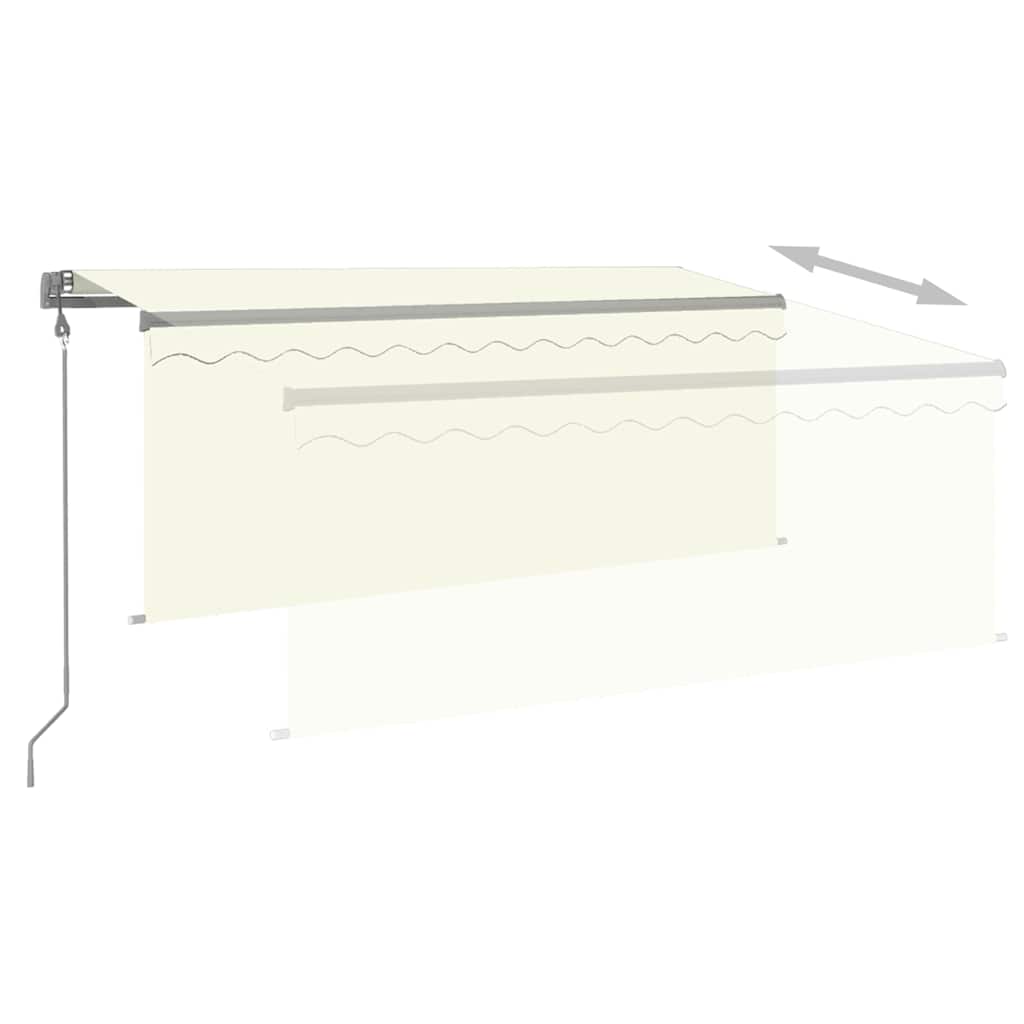 Markise Automatisch Einziehbar mit Volant 3x2,5 m Creme
