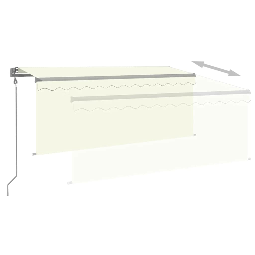 Markise Automatisch mit Rollo LED Windsensor 3x2,5 m Creme