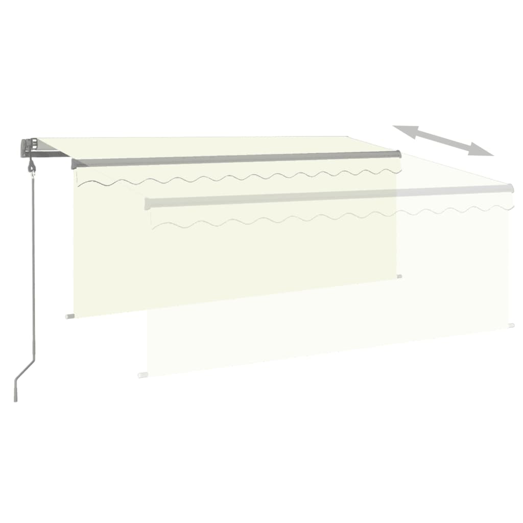 Markise Automatisch Einziehbar mit Volant 3,5x2,5 m Creme