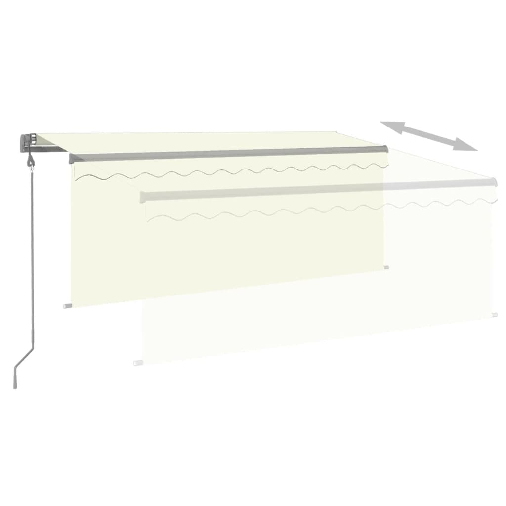 Markise Automatisch mit Rollo LED Windsensor 3,5x2,5m Creme