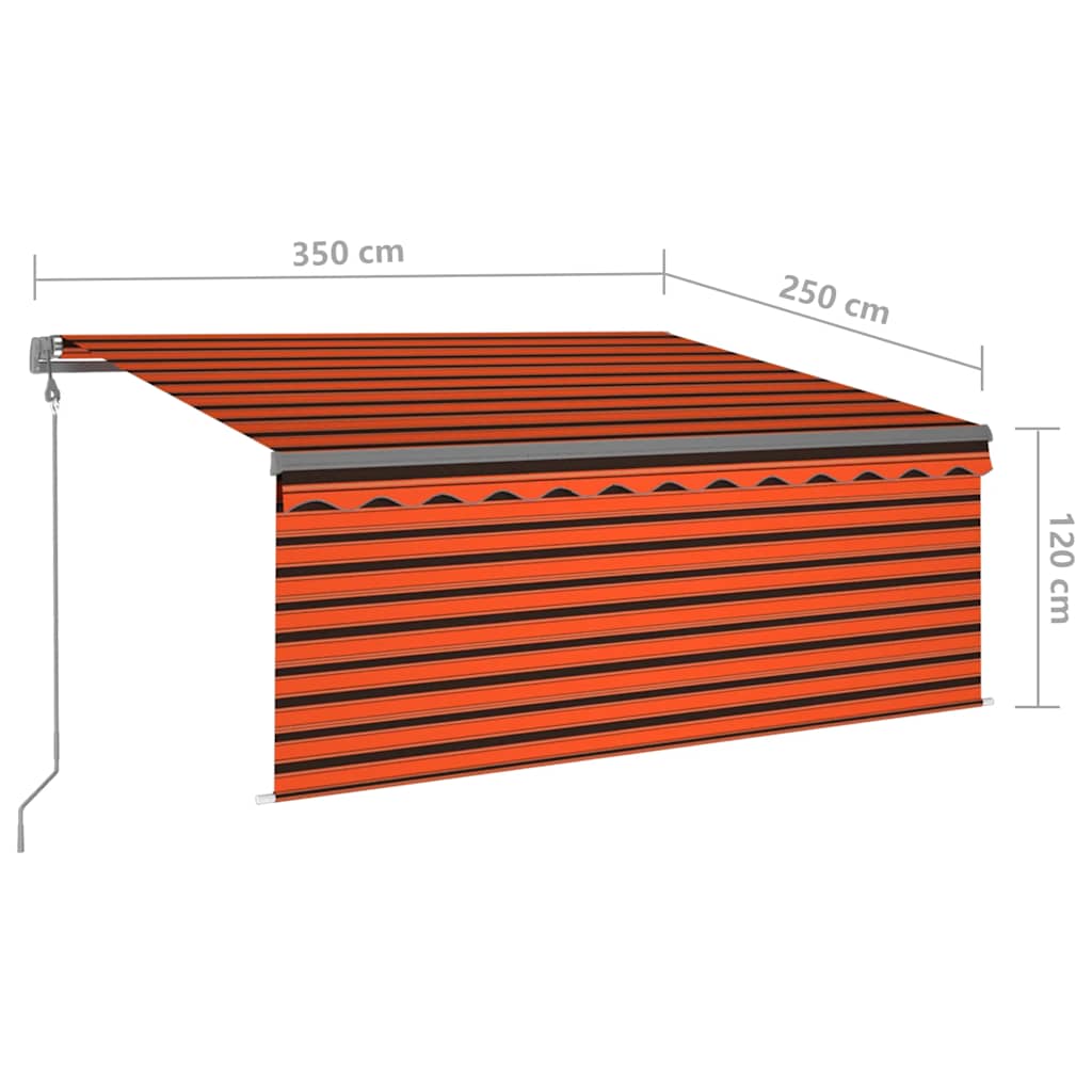Markise Automatisch mit Rollo LED Windsensor 3,5x2,5m