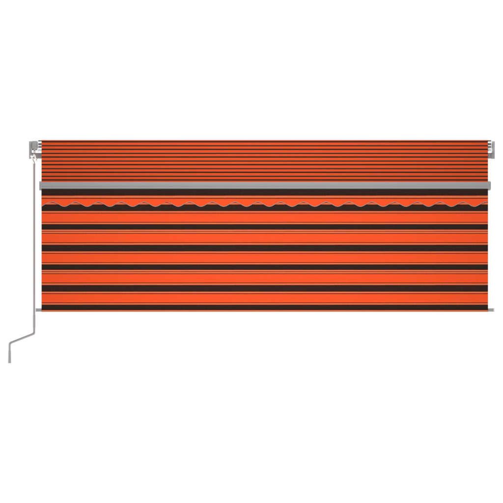 Markise Automatisch Einziehbar mit Volant 4x3m Orange und Braun