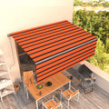 Markise Automatisch Einziehbar mit Volant 4x3m Orange und Braun