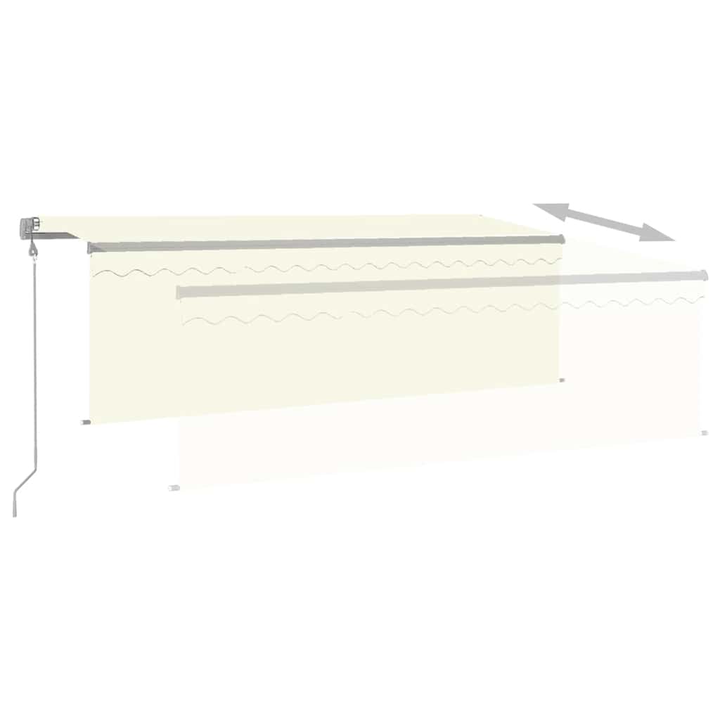 Markise Automatisch mit Rollo LED Windsensor 4x3 m Creme
