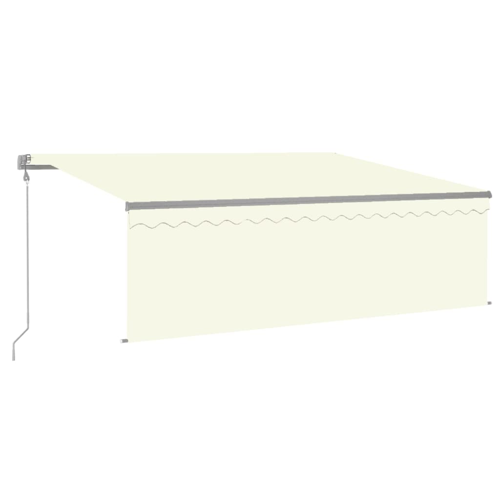 Markise Automatisch mit Rollo LED Windsensor 4,5x3 m Creme
