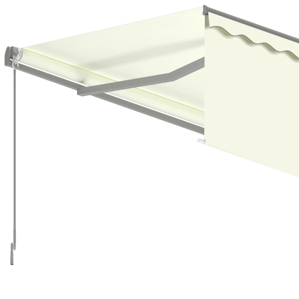 Markise Automatisch Einziehbar mit Volant 5x3 m Creme