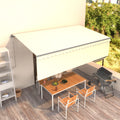 Markise Automatisch Einziehbar mit Volant 5x3 m Creme