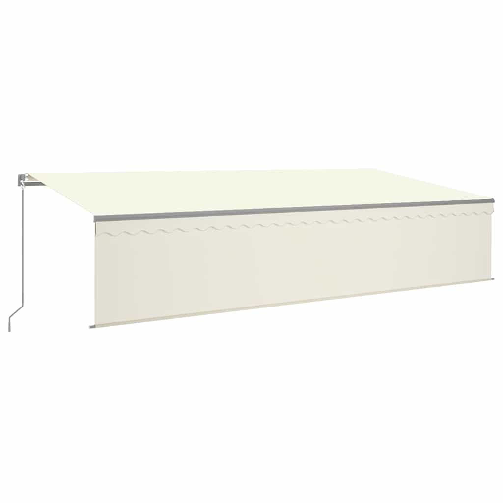 Markise Manuell Einziehbar mit Rollo 6x3 m Creme