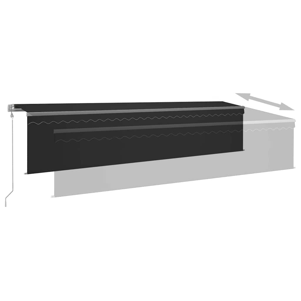 Markise Automatisch mit Rollo LED Windsensor 6x3m Anthrazit