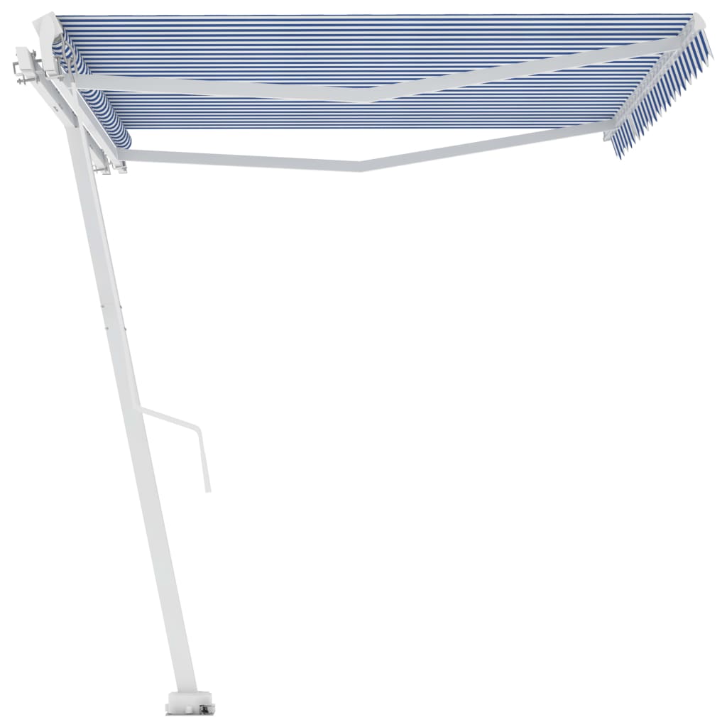 Standmarkise Manuell Einziehbar 400x300 cm Blau/Weiß