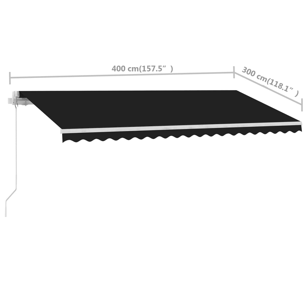 Standmarkise Einziehbar Handbetrieben 400x300 cm Anthrazit