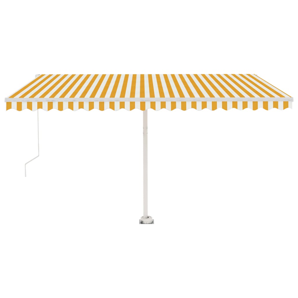 Standmarkise Manuell Einziehbar 450x300 cm Gelb/Weiß