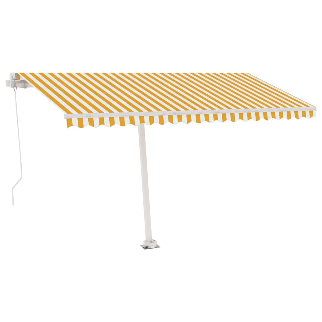 Standmarkise Manuell Einziehbar 450x300 cm Gelb/Weiß
