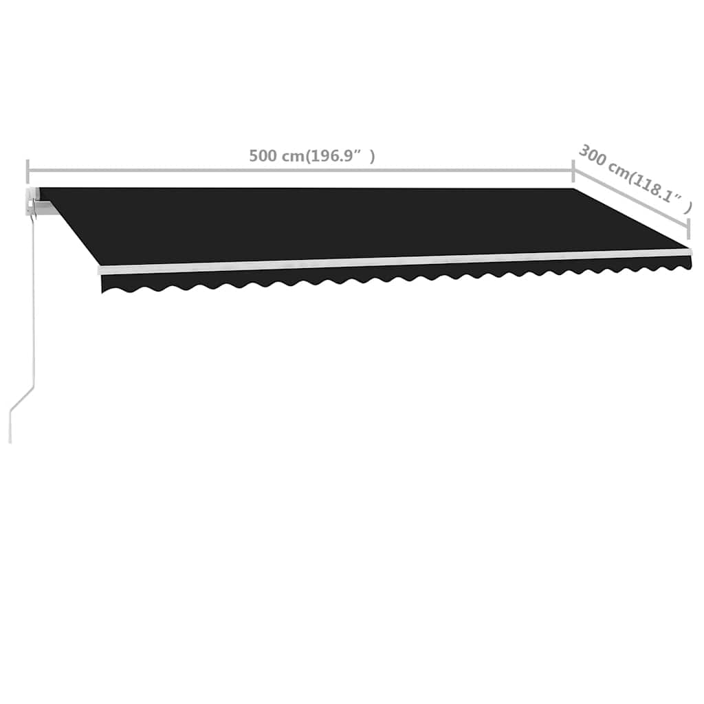Standmarkise Manuell Einziehbar 500x300 cm Anthrazit