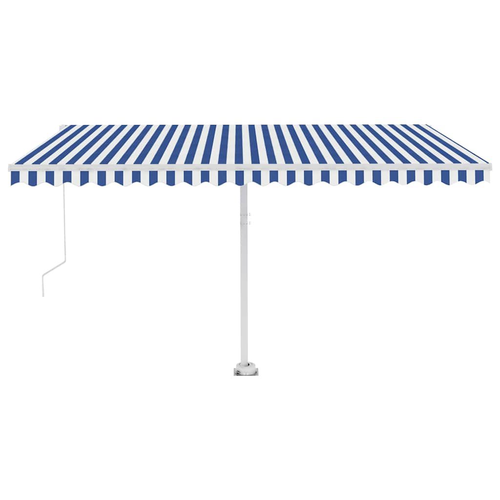 Standmarkise Manuell Einziehbar 400x350 cm Blau/Weiß