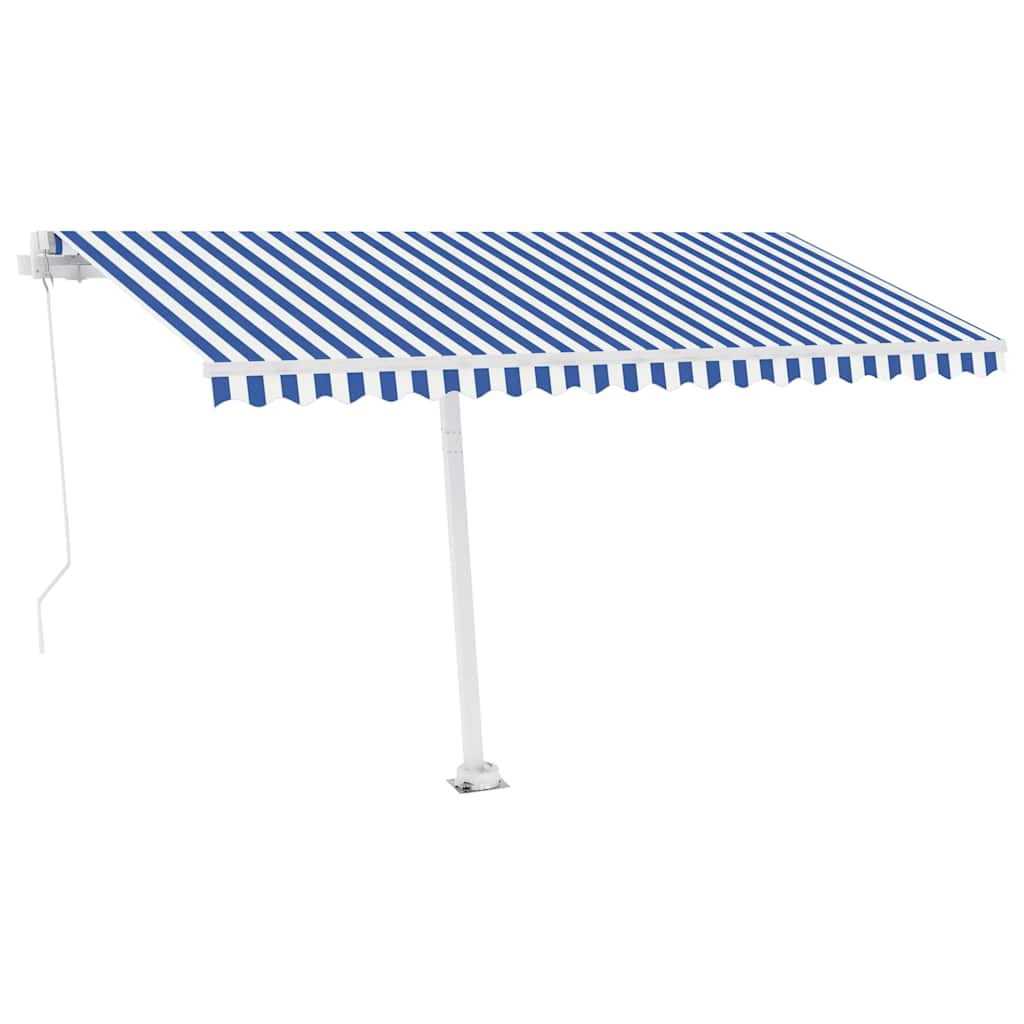Standmarkise Manuell Einziehbar 400x350 cm Blau/Weiß