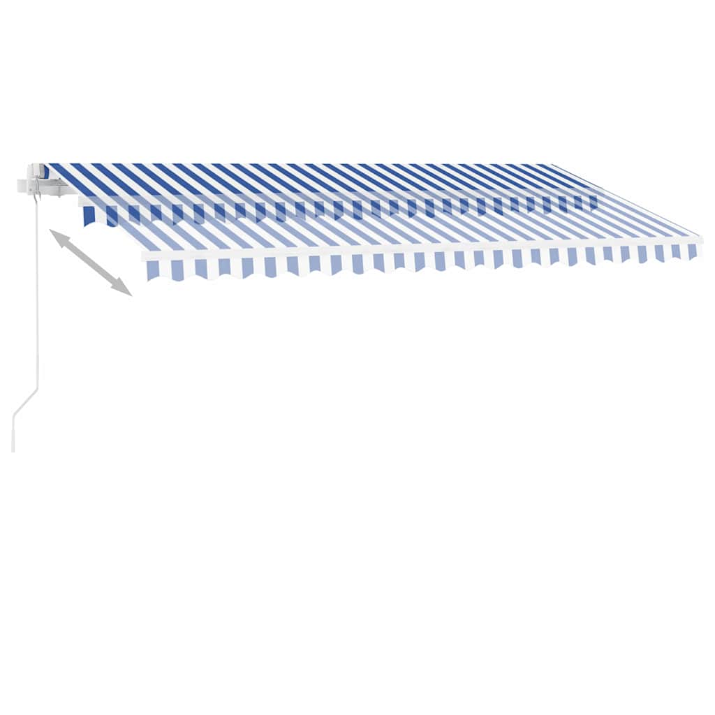 Standmarkise Manuell Einziehbar 400x350 cm Blau/Weiß