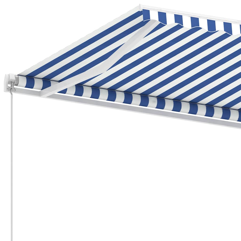 Standmarkise Manuell Einziehbar 400x350 cm Blau/Weiß