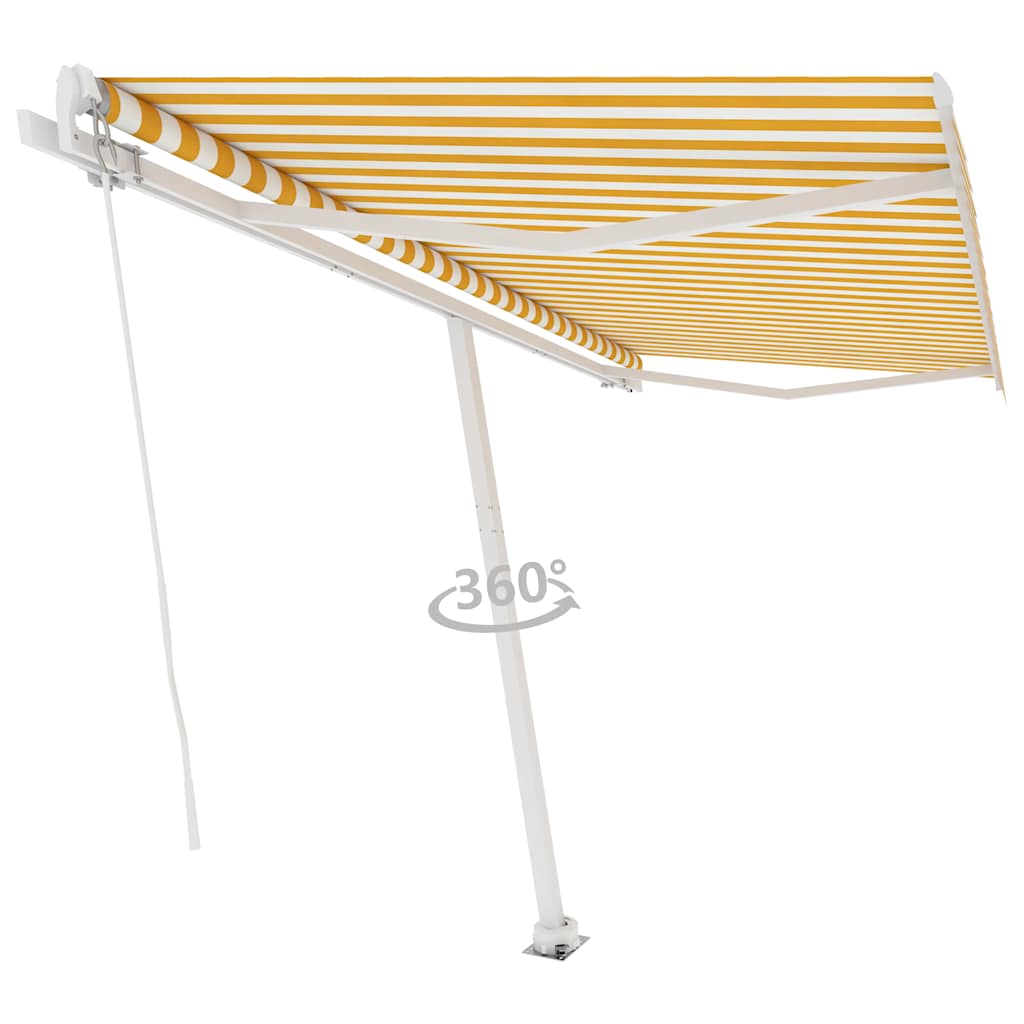 Standmarkise Manuell Einziehbar 400x350 cm Gelb/Weiß