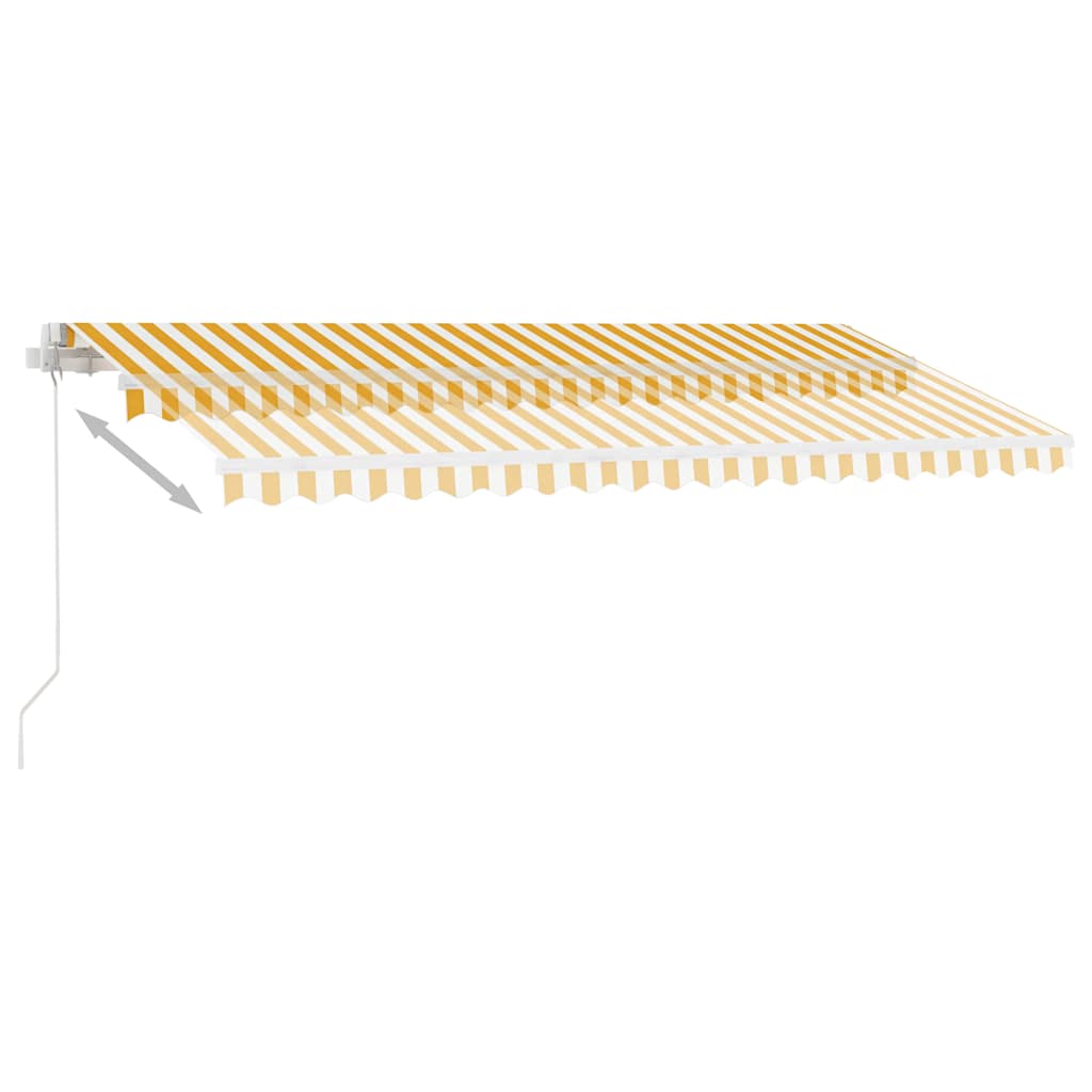 Standmarkise Manuell Einziehbar 400x350 cm Gelb/Weiß
