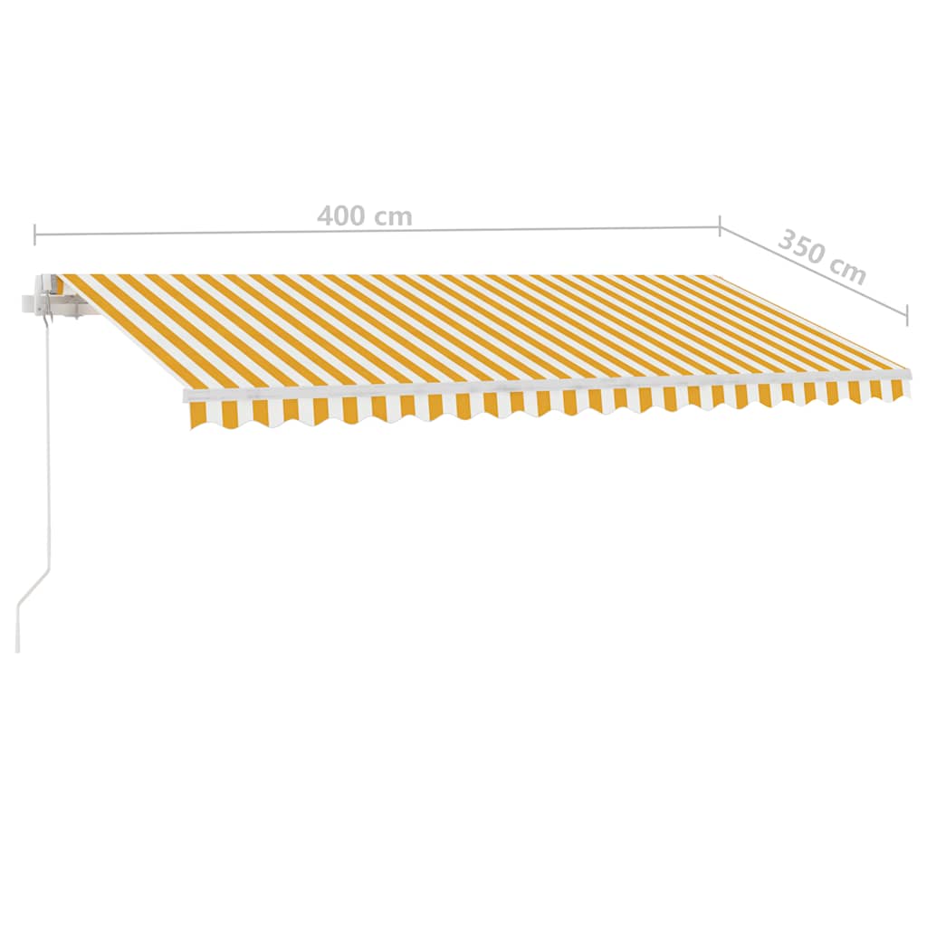 Standmarkise Manuell Einziehbar 400x350 cm Gelb/Weiß