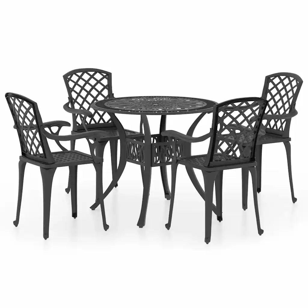 Bistro-Set 5-tlg. aus Aluminiumguss