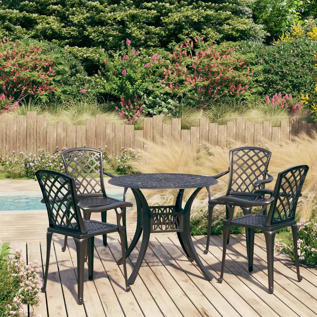 Bistro-Set 5-tlg. aus Aluminiumguss