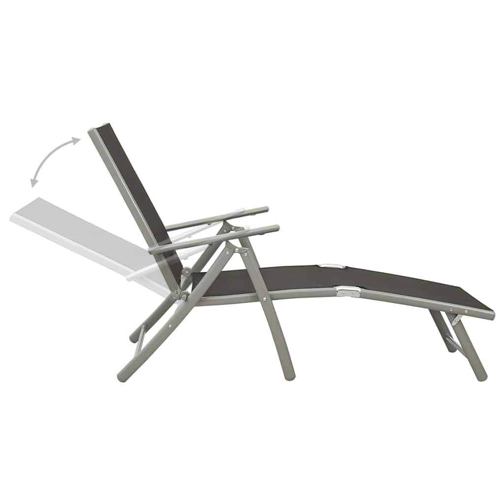 9-tlg. Garten-Lounge-Set Schwarz und Silbern