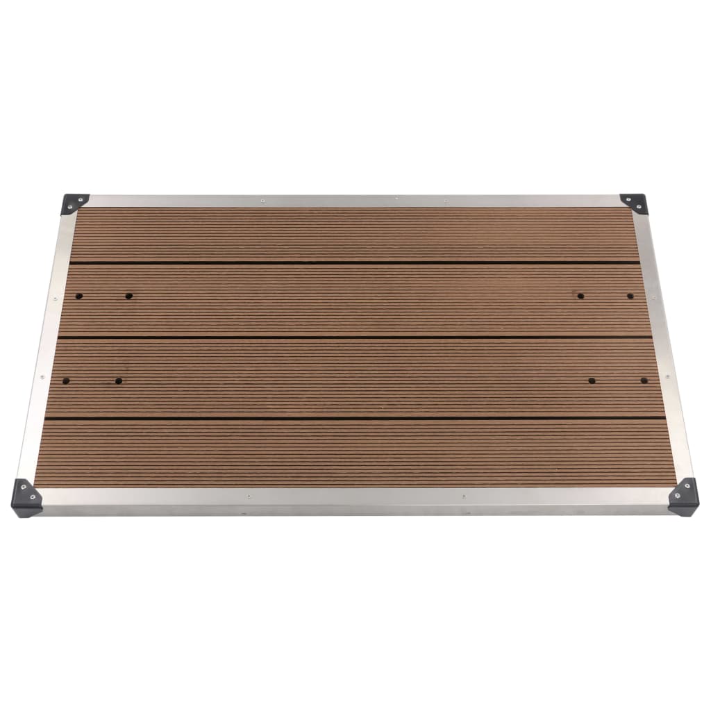 Gartendusche mit Brauner Bodenplatte 225 cm Edelstahl