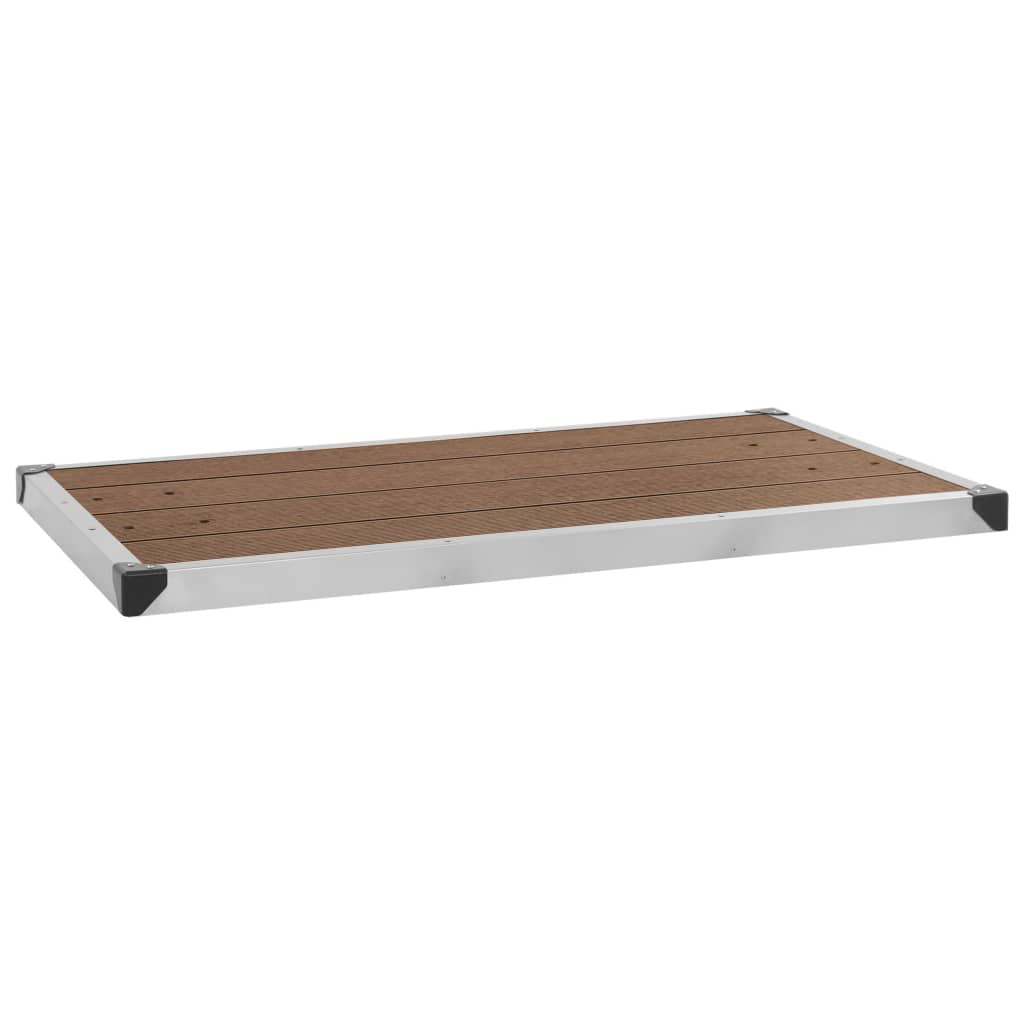 Gartendusche mit Brauner Bodenplatte 220 cm Edelstahl