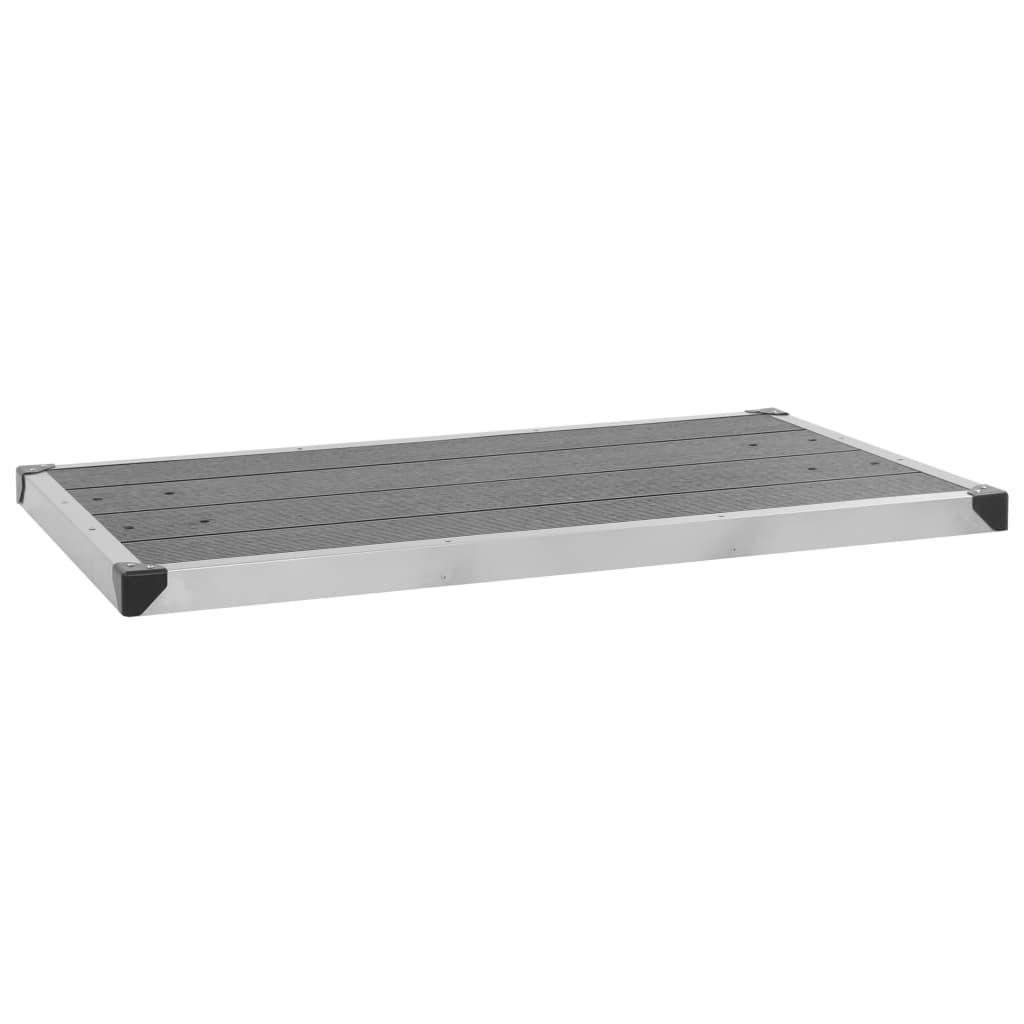 Gartendusche mit Grauer Bodenplatte 225 cm Edelstahl