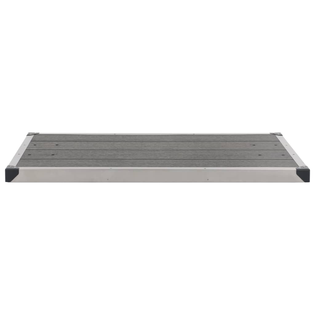 Gartendusche mit Grauer Bodenplatte 225 cm Edelstahl
